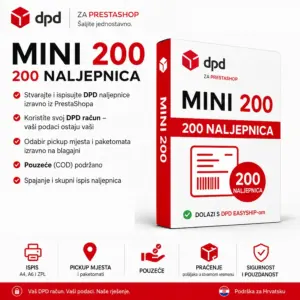 DPD modul za PrestaShop — Mini 200, godišnja licenca